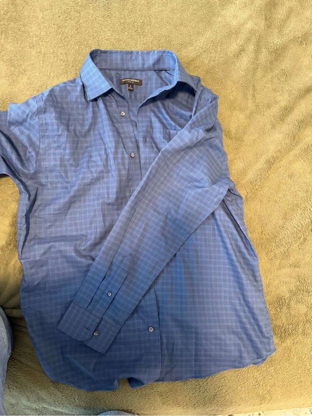 Banana Republic Blue Checked Dress Shirt